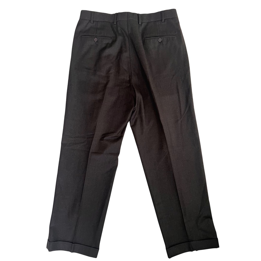 Brooks Brothers Mens 35W Vitale Barberis Canonico Super 120s Wool Pleated Pants - Picture 3 of 12
